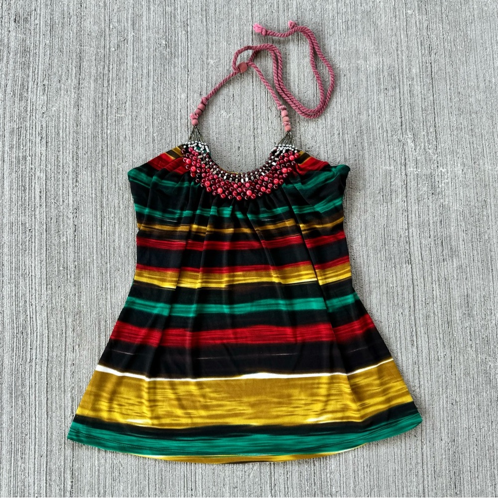 Y2K vintage Wet Seal halter striped tank top blouse